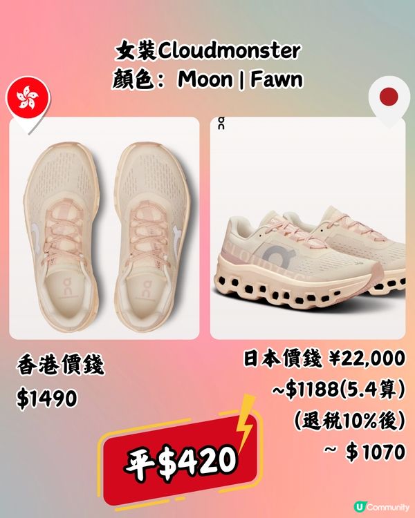 日本買On運動鞋超抵🔥14大經典百搭鞋款港日價錢對比👟附地址