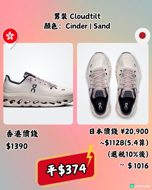 日本買On運動鞋超抵🔥14大經典百搭鞋款港日價錢對比👟附地址
