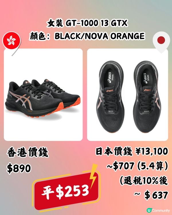 日本買ASICS運動鞋低至近半價‼️超抵🔥即睇10款港日價錢對比
