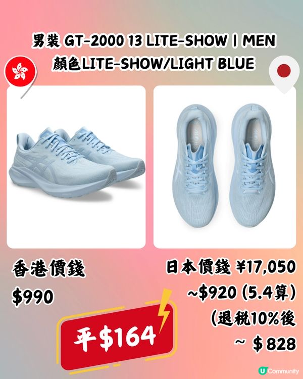 日本買ASICS運動鞋低至近半價‼️超抵🔥即睇10款港日價錢對比