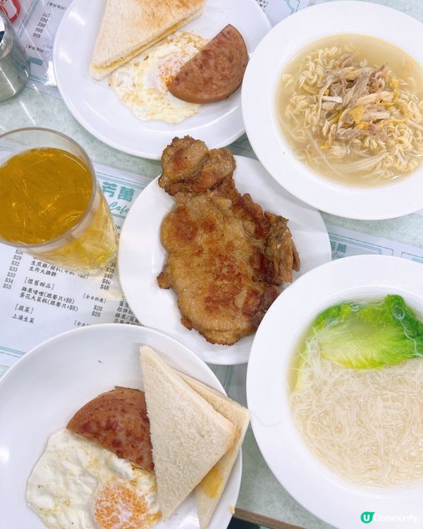 元朗新開 「萬芳冰室」坐無虛席！🤩香煎爆汁豬扒米＋菊花茶🤤