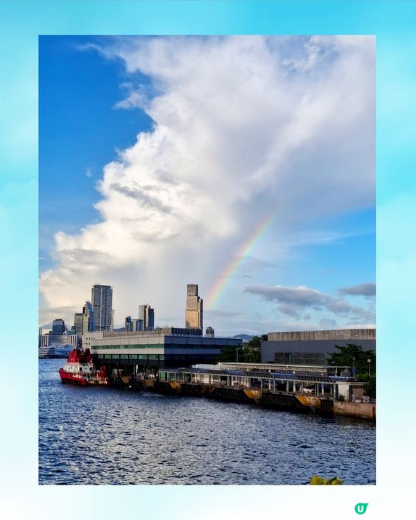 黃昏天空下的彩虹🌈雖不大感到好靚