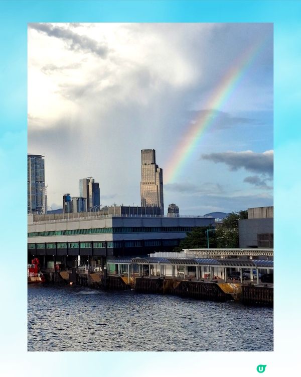 黃昏天空下的彩虹🌈雖不大感到好靚