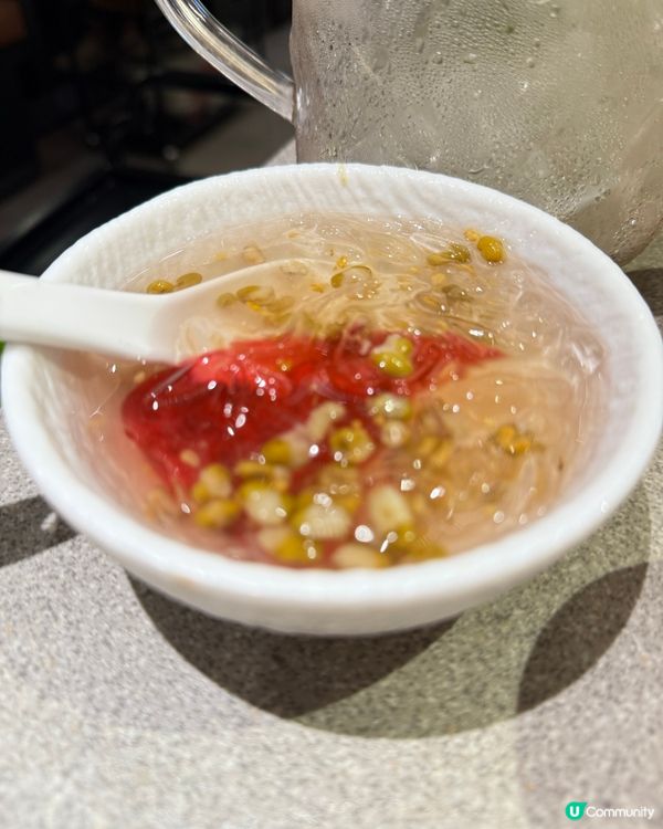 加上綠豆沙糖水喝好爽😄