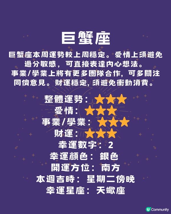 12星座本週運程(23/6-29/6)🌟