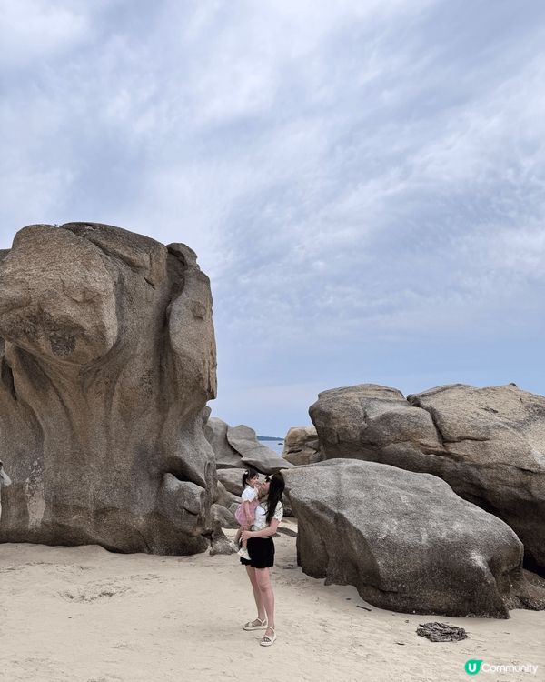 上星期一家3口去左惠洲玩得好開心.