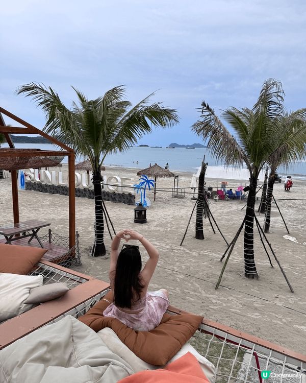 上星期一家3口去左惠洲玩得好開心.