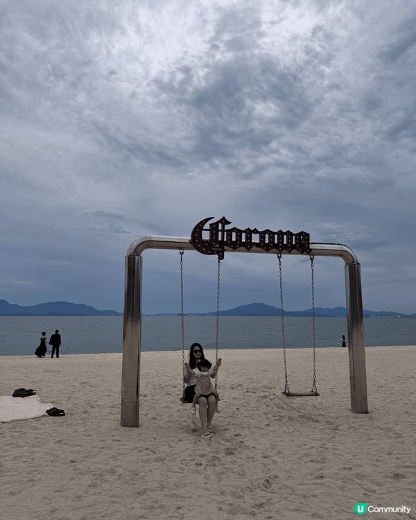 上星期一家3口去左惠洲玩得好開心.