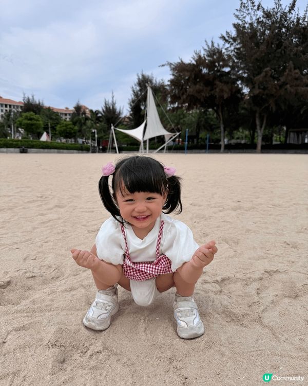 上星期一家3口去左惠洲玩得好開心.