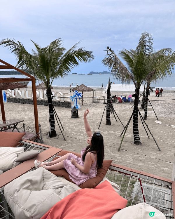 上星期一家3口去左惠洲玩得好開心.