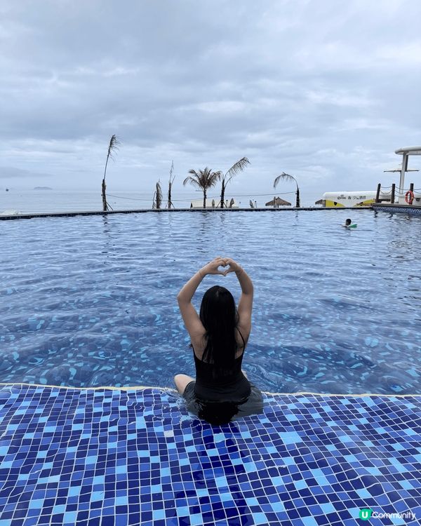 上星期一家3口去左惠洲玩得好開心.