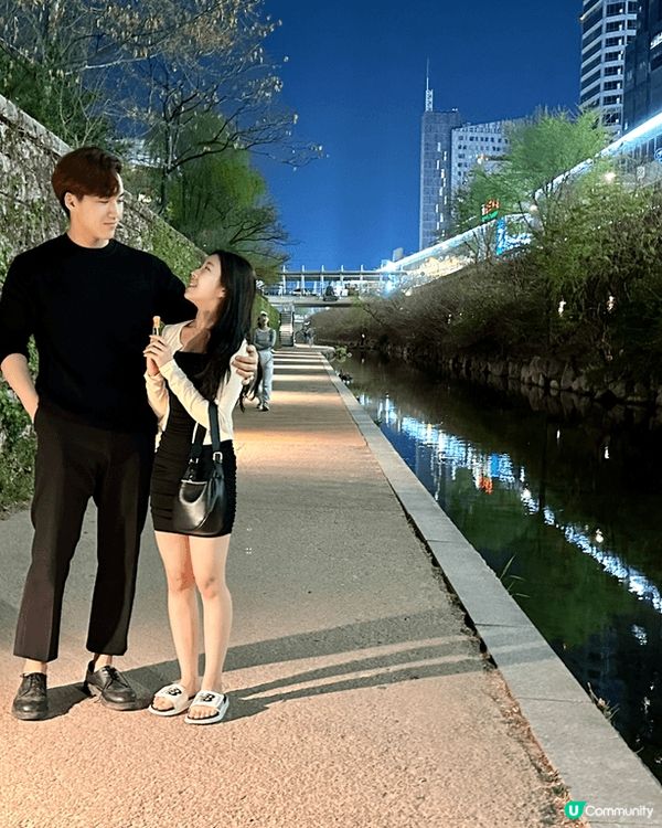 愛上首爾，夜遊清溪川，路人也像韓星般美。到訪廣藏市場、明洞等...