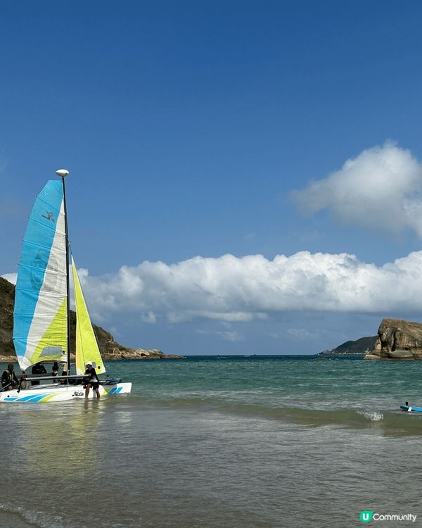 三亞沙灘的海邊很美麗 我好鍾意玩水
