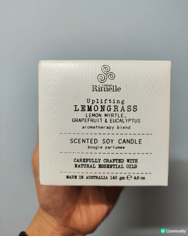Rituelle 天然香薰蠟燭，專用提神檸檬草精油配方！混合...