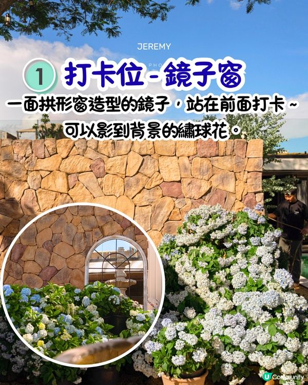 深圳繡球花咖啡店😍用上真花佈置5大打卡位！打造浪漫南法露天花園～