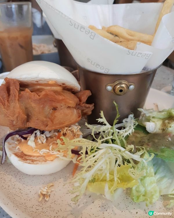 脆炸雞腿堡🤤！德福荳子食評！🍔🍟