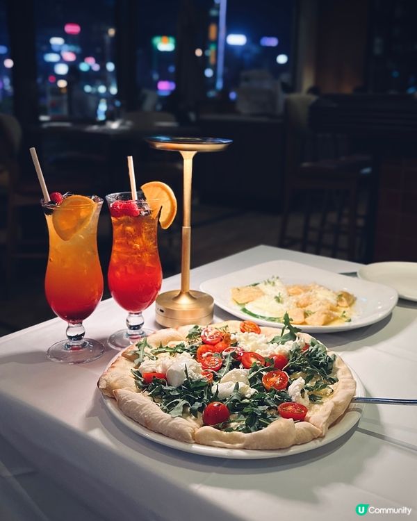 180度維港夜景意大利菜！石窯爐烤手拉薄餅🍕