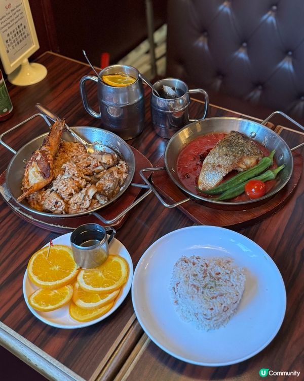 西班牙海鮮飯😋+ 煎鱸魚扒🤤！北角懷舊風西餐廳！