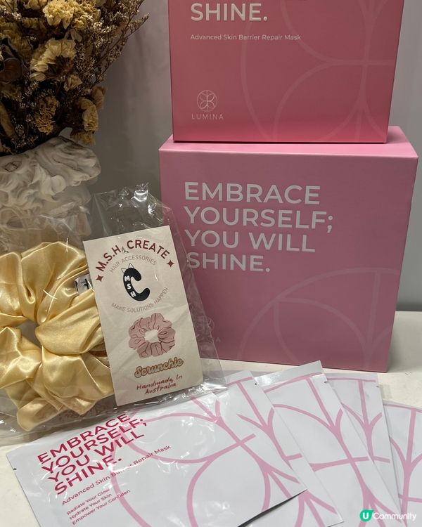 💛超水潤面膜貼心髮圈束住敷mask💛