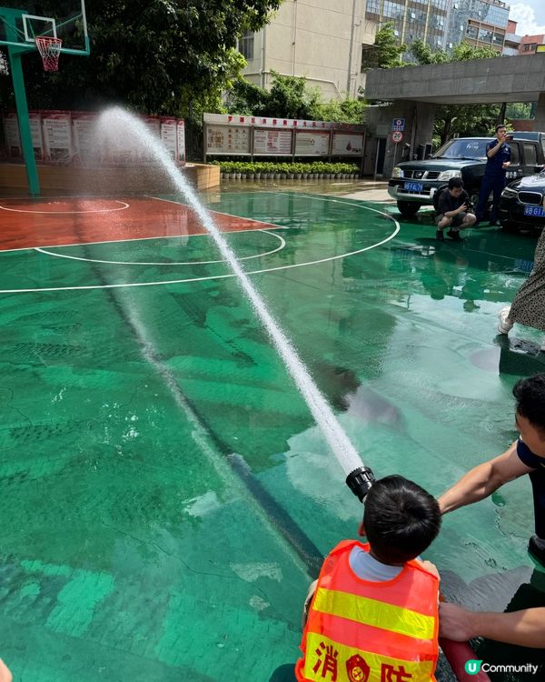深圳體驗小小消防員🧑‍🚒 有得用水喉噴水 好得意
