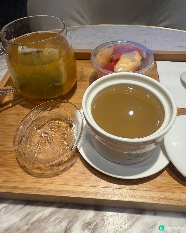 做facial前食和牛漢堡，做完Facial有湯有生果食