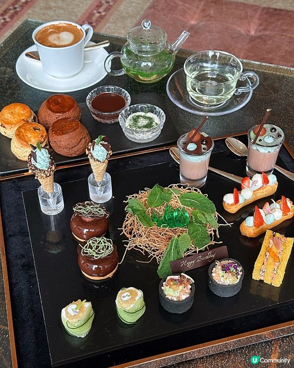 港麗酒店薄荷朱古力🩵🌿主題 Afternoon Tea