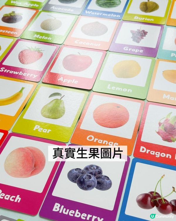 真實生果中英配對卡