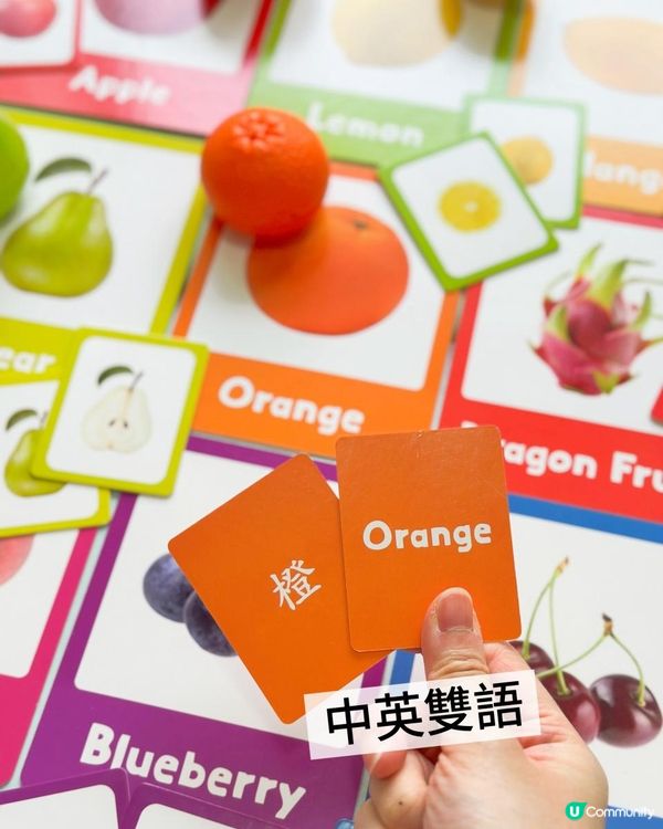 真實生果中英配對卡