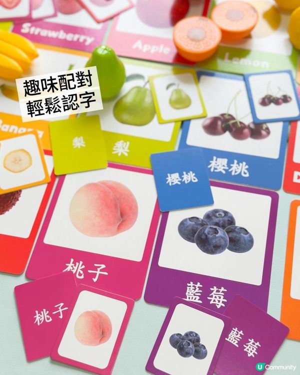 真實生果中英配對卡