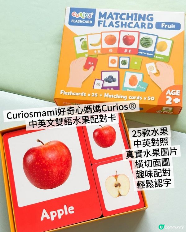 真實生果中英配對卡