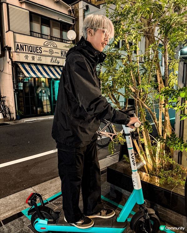 1. 日本電動滑板車初體驗！夜遊超爽🛹✨ 但小心！