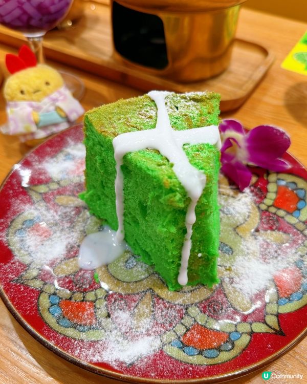 古早娘惹蛋糕，綠色誘惑！🤤 椰香滿溢！