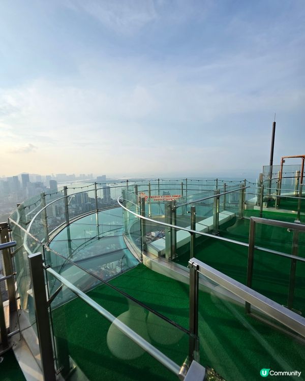 高空空中步道看日落