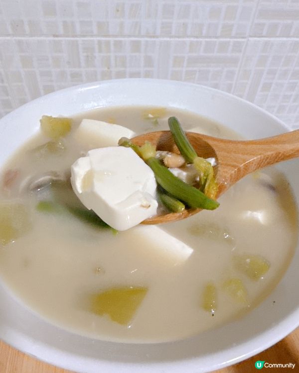 💥消暑冬瓜湯💥 蝦米蜆肉象拔蚌仔 + 豆腐 +春菜