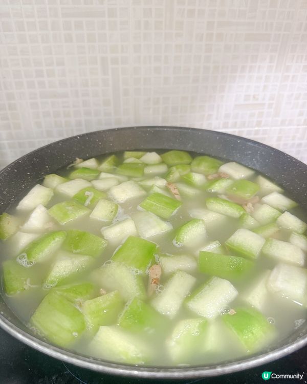 💥消暑冬瓜湯💥 蝦米蜆肉象拔蚌仔 + 豆腐 +春菜