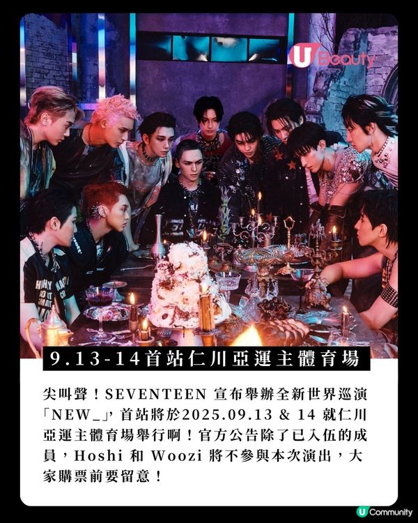 SEVENTEEN宣布世界巡迴演唱會！首站將於仁川舉行 CARAT：期待來香港