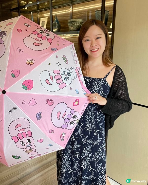 收到禮物開心到飛起！🎁 甜夢花旅傘超靚！🌸