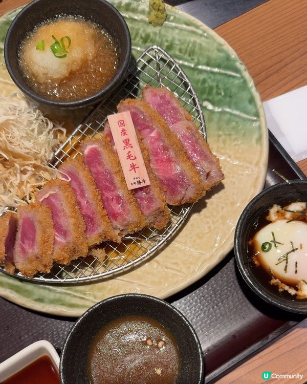 京都勝牛梅田店！炸牛扒🤤外酥內嫩！🥩