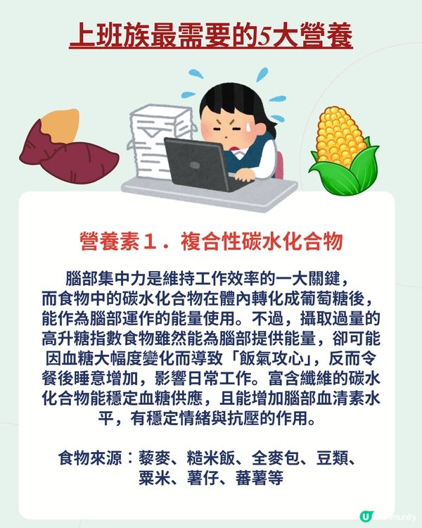 上班族最需要的5大營養🌟改善疲勞／注意力不集中問題 附食譜推介