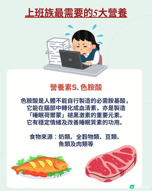 上班族最需要的5大營養🌟改善疲勞／注意力不集中問題 附食譜推介