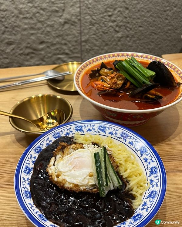 炸醬麵 vs 海鮮炒碼麵！😋 尖咀韓國街新店！