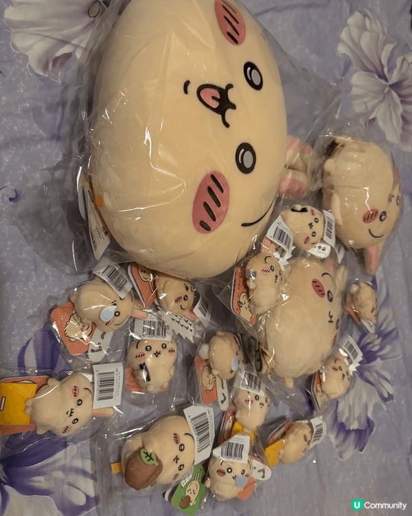 第一張係係chiikawa days買嘅3隻點心掛件公仔，好...