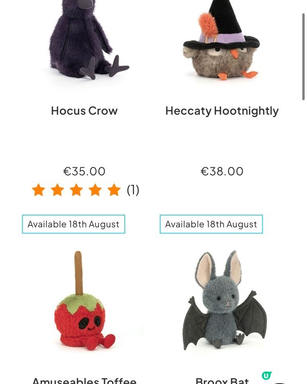 Jellycat萬聖節新品登場！花生貓貓/青口