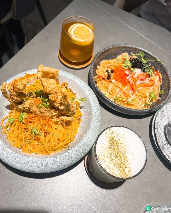 銅鑼灣Unnie巨蟹蒜香蜆意粉×平日蛋糕放題😍😍意粉超好食！