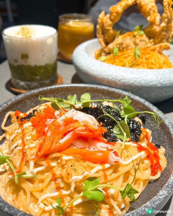 銅鑼灣Unnie巨蟹蒜香蜆意粉×平日蛋糕放題😍😍意粉超好食！