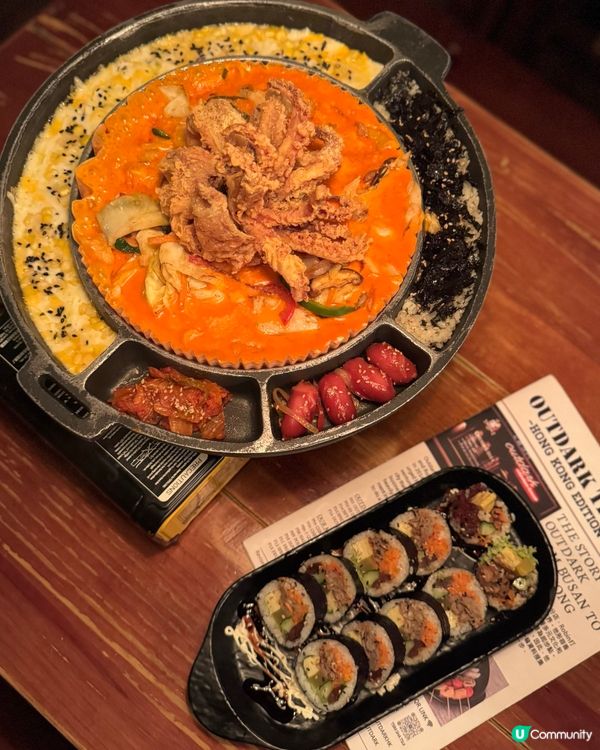 炭豚紫菜飯捲+芝士棒😋！韓國嘢必食！🇰🇷正宗玫瑰醬炒年糕‼️