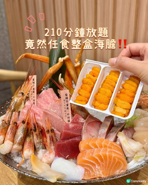 放題竟然有任食整盒海膽‼️🤩🤩😚