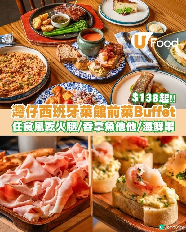 灣仔人氣西班牙餐廳The Optimist推前菜Buffet！$138任食黑毛豬風乾火腿/炸丸子/吞拿魚他他