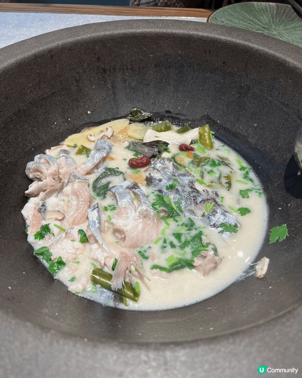 推介深圳鮮潭脆魚鯇火鍋，成個湯奶白色，魚湯超級鮮甜，魚肉好嫩...