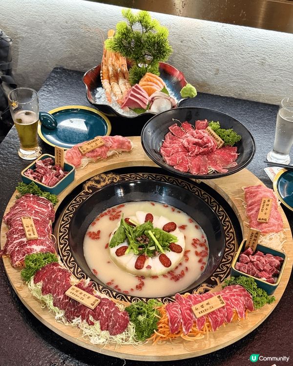 呢間打邊爐放題真係好適合打卡，一圈嘅牛肉擺盤好靚，而且生日有...